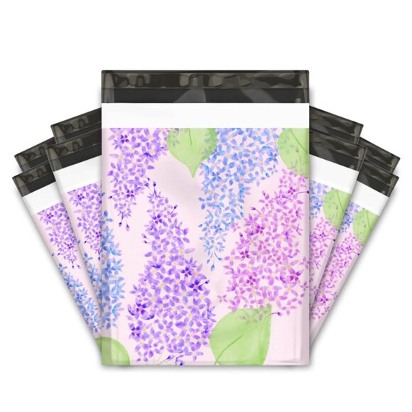 (50) Lilacs in Bloom Poly Mailers 10”x13” - Picture 1 of 2